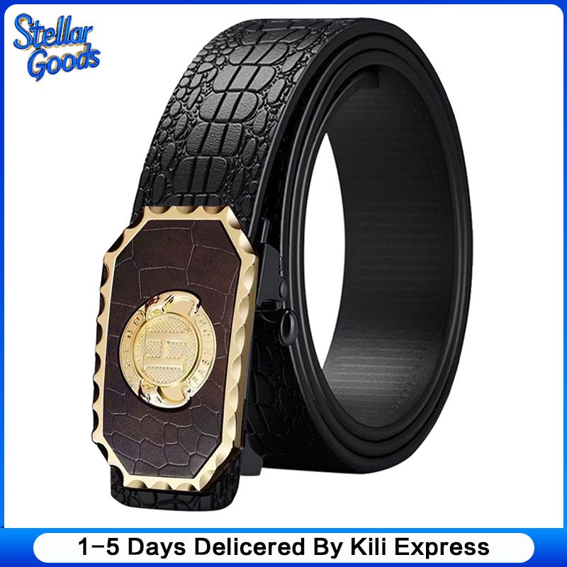 New Men Belts High Quality  Leopard Belt Success Men Belt Business Automatic Buckle Fashion Trend Casual All-match Belt Men Accessories