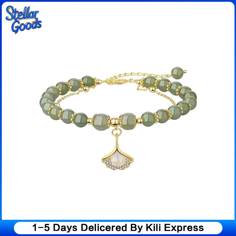 Women's bracelets, double-layer apricot leaf bracelets, women's fashion, high-end sense, Valentine's Day gifts for girlfriends, birthday gifts, female accessories