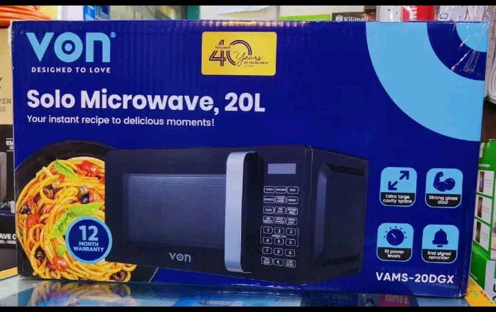 VON 20L Microwave Oven Digital Control With Touch Control Panel 700W Black VAMS-20DGX 700W 1 Year Warranty