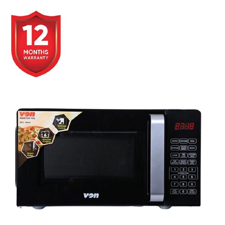 VON 20L Microwave Oven Digital Control With Touch Control Panel 700W Black VAMS-20DGX 700W 1 Year Warranty