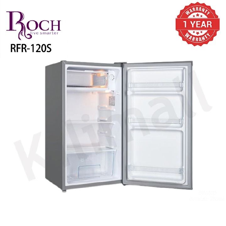ROCH 90Ltrs Single Door Fridge RFR-120S-I Silver Energy Saving And Low Noise Interior Led Light 1 Year Warranty