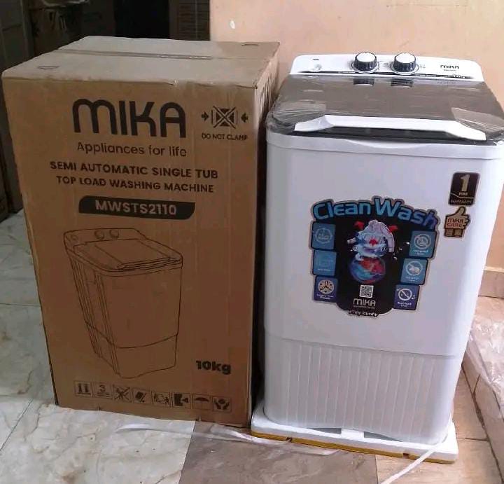 Mika Semi Automatic 6Kg Top Load Washing Machine - Single Tub Design: Combines washing and spinning for convenience, Energy Efficient: Reduces water and electricity consumption.