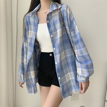 High end design, niche shirt, women's autumn outfit, retro Hong Kong style, versatile, loose checkered shirt