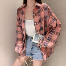 High end design, niche shirt, women's autumn outfit, retro Hong Kong style, versatile, loose checkered shirt