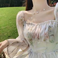 New stunning long sleeved chiffon dress, fairy super fairy forest style, gentle breeze, tea break, French first love dress