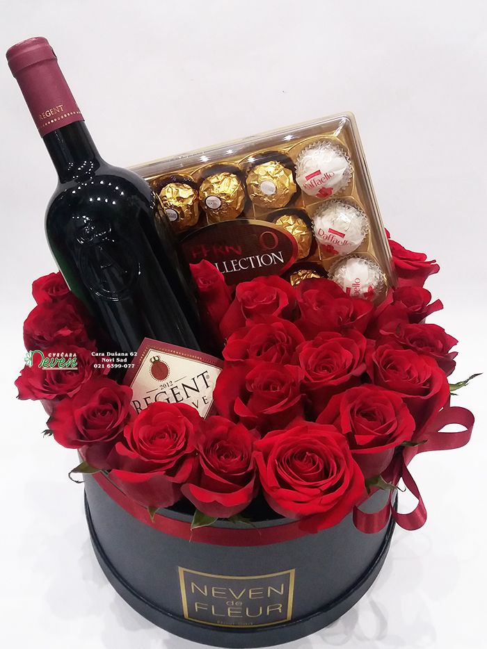 Lovely Valentine’s Gift Package for your Love: Wine, Roses & Chocolates