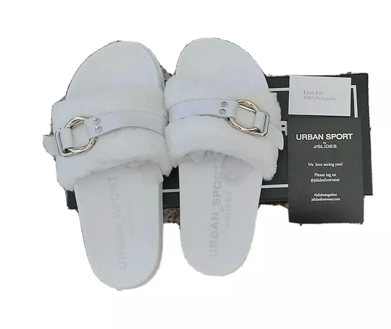 Fur Slippers Women Outdoor Fashion Metal Platform Slipper