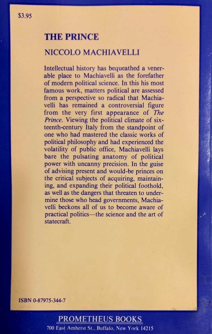 The Prince by Niccolo Machiavelli