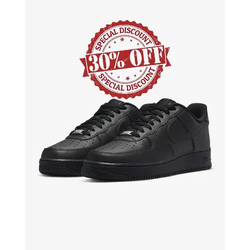 BIG OFFER 30% DISCOUNT New Arrival, Air Force 1 Hard Leather Low Top Black Grade 1 Airforce 1 High Quality Sneakers, Airforce 1 Shoes