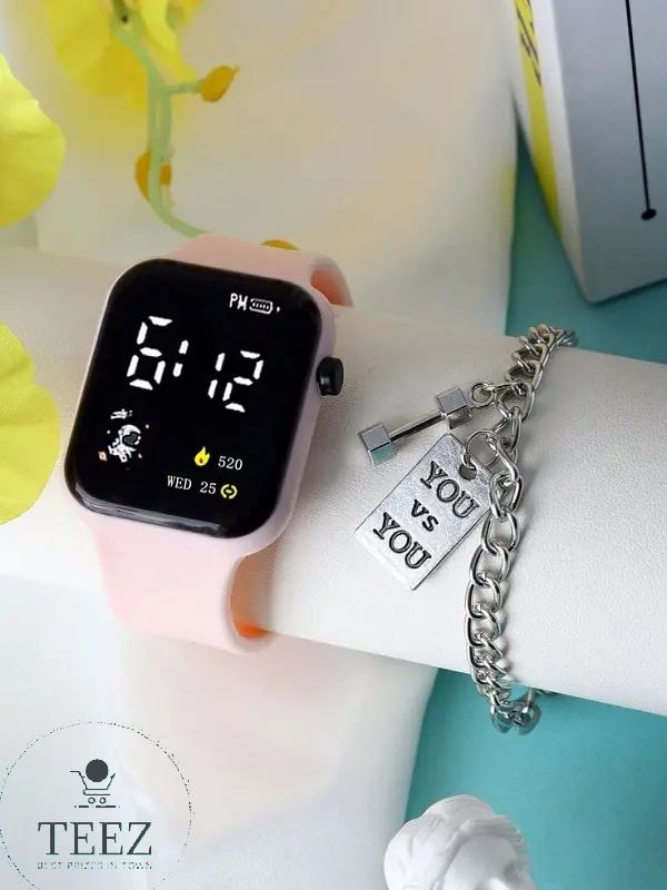 NEW ARRIVAL 6 Colours Luminous LED Display Fashionable Children Kids Digital Watches Waterproof Sports Square Electronic Led Watch for Kids Boy Baby Girls Digital Watch for Kids