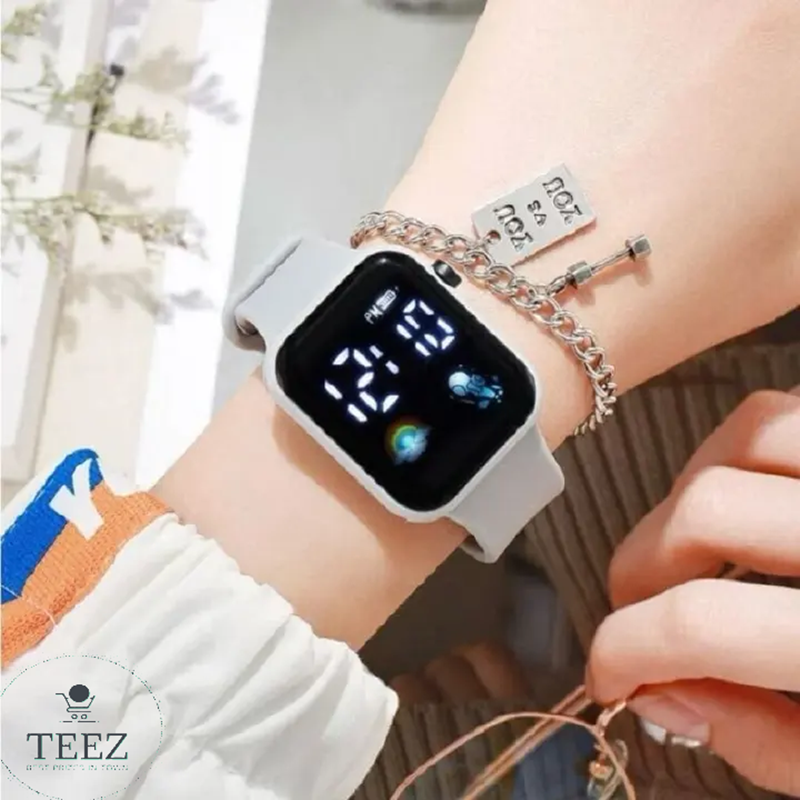 NEW ARRIVAL 6 Colours Luminous LED Display Fashionable Children Kids Digital Watches Waterproof Sports Square Electronic Led Watch for Kids Boy Baby Girls Digital Watch for Kids