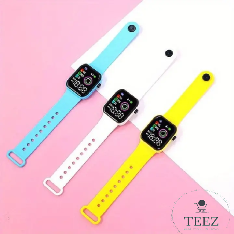 NEW ARRIVAL 6 Colours Luminous LED Display Fashionable Children Kids Digital Watches Waterproof Sports Square Electronic Led Watch for Kids Boy Baby Girls Digital Watch for Kids