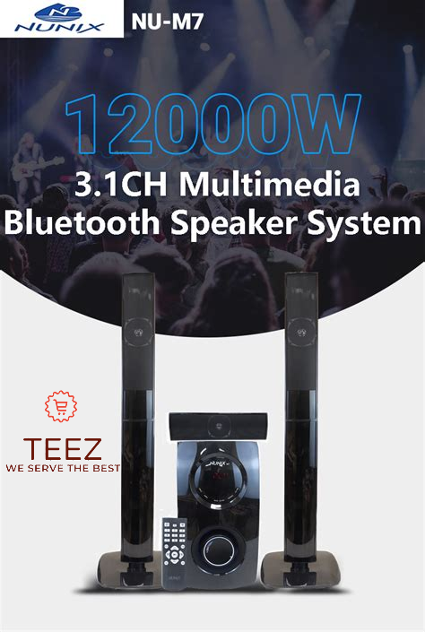 NEW ARRIVAL Nunix M7 3.1ch Home Theater System Speakers Bluetooth Woofer woofers Speaker Systems AC/DC Black 12000w M7 1 Year Warranty.