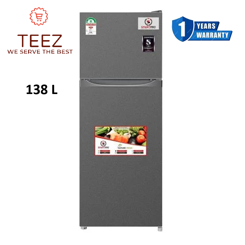 NEW ARRIVAL SmartPro 138 Litres Refrigerator SFR-175-DT-I Fridge High Capacity Fridge & Freezer, 1 Year Warranty.