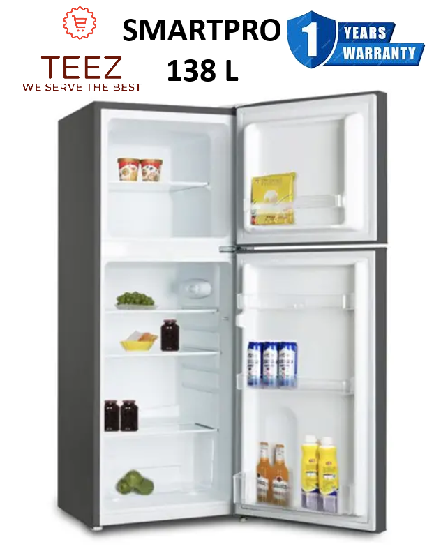 NEW ARRIVAL SmartPro 138 Litres Refrigerator SFR-175-DT-I Fridge High Capacity Fridge & Freezer, 1 Year Warranty.
