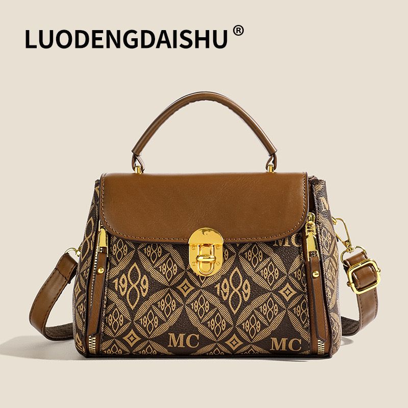 Crossbody Bags Letter printed handbag for women's small square bag, new autumn high-end exquisite single shoulder crossbody bag 1989