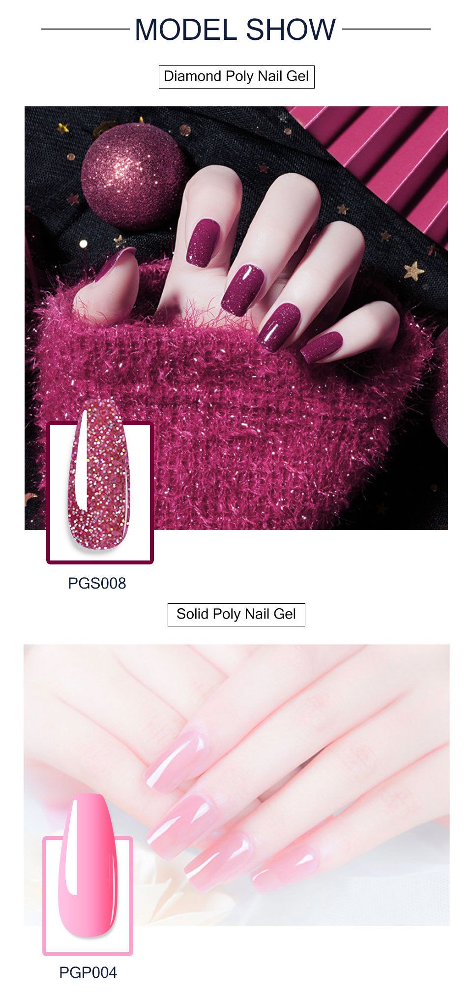 Nail enhancement crystal extension gel tool set Fast extension crystal model gel UV phototherapy gel