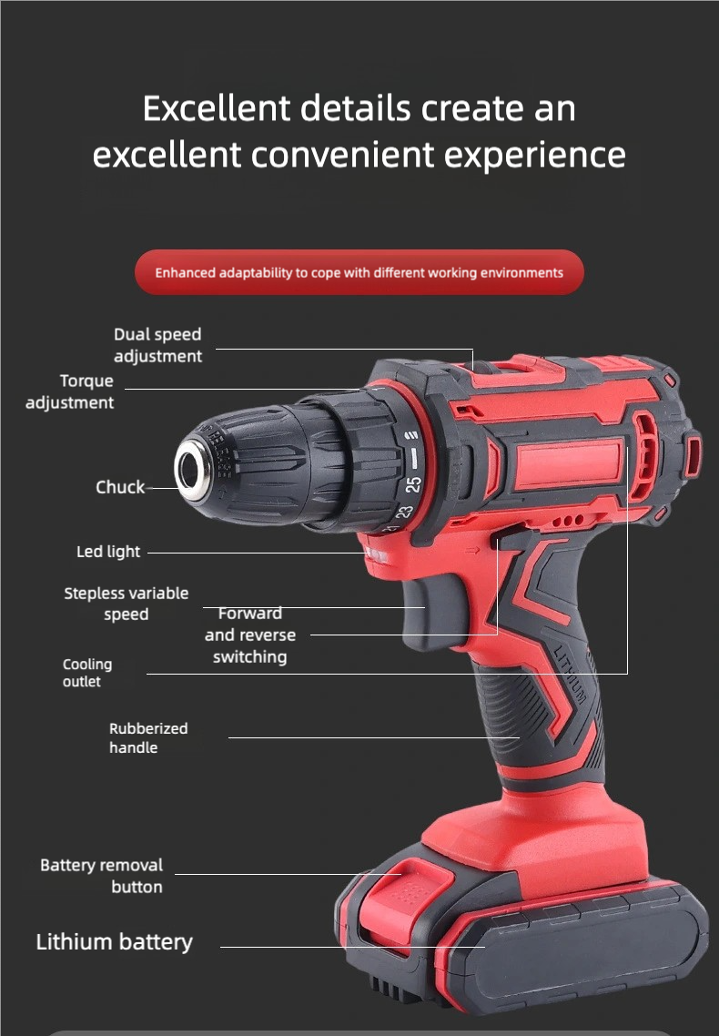 Electric Cordless Drill Set (includes 24 kits and a toolbox )drilling machine,drilling machine set ,drillling tool drill machine drill bit set drill drilling bit