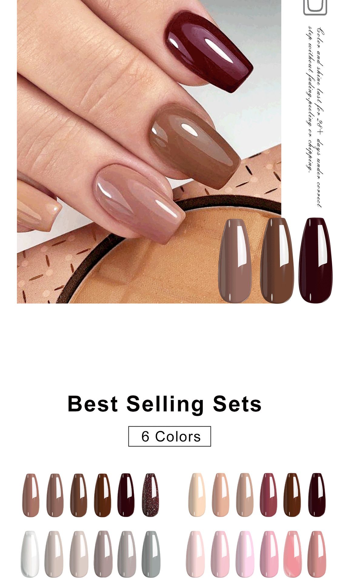 6PCS/SETS nail polish gel set, popular color series, used in nail salons Nail Art Kit  Manicure Nail Polish DIY Girls (8.5ml / bottles)
