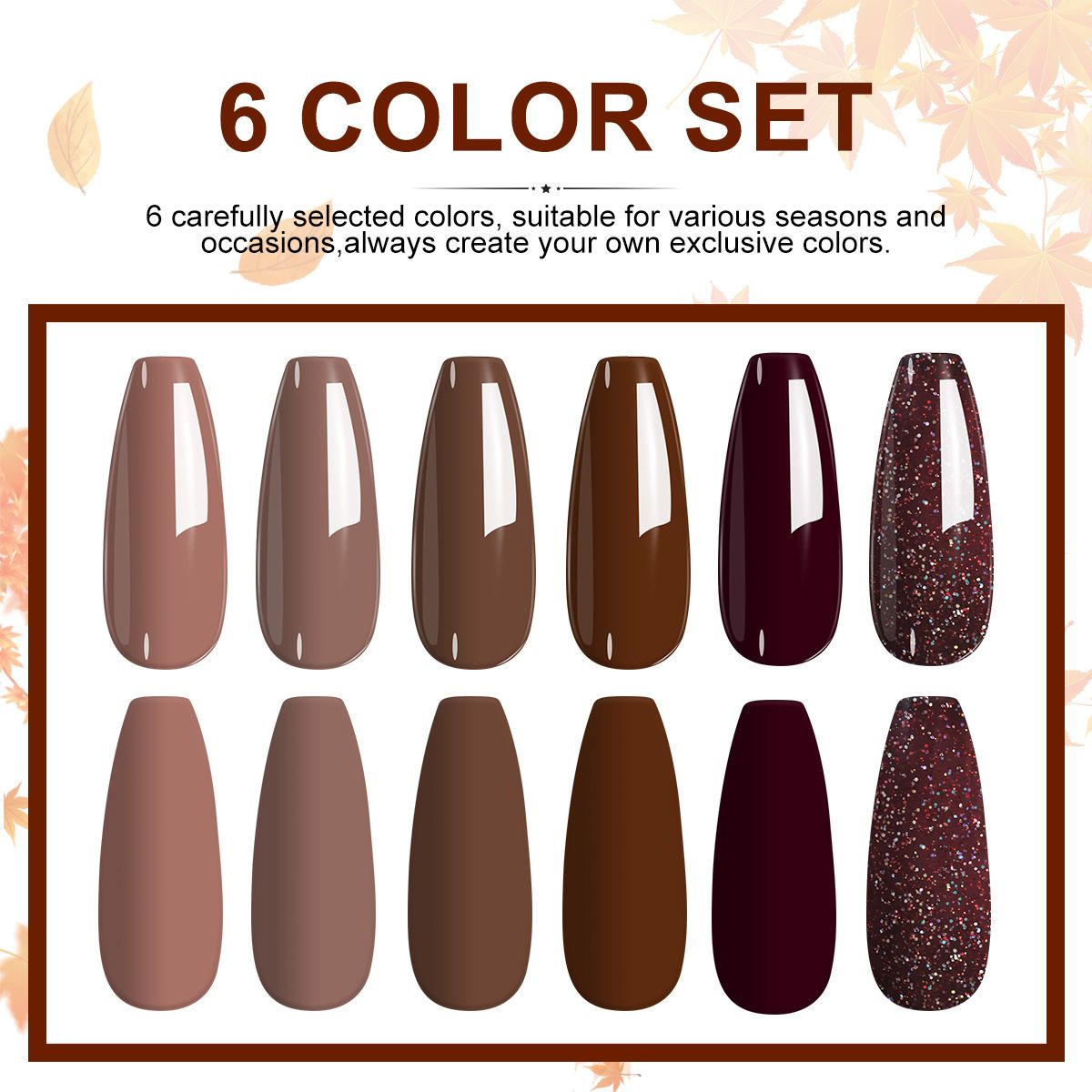 6PCS/SETS nail polish gel set, popular color series, used in nail salons Nail Art Kit  Manicure Nail Polish DIY Girls (8.5ml / bottles)