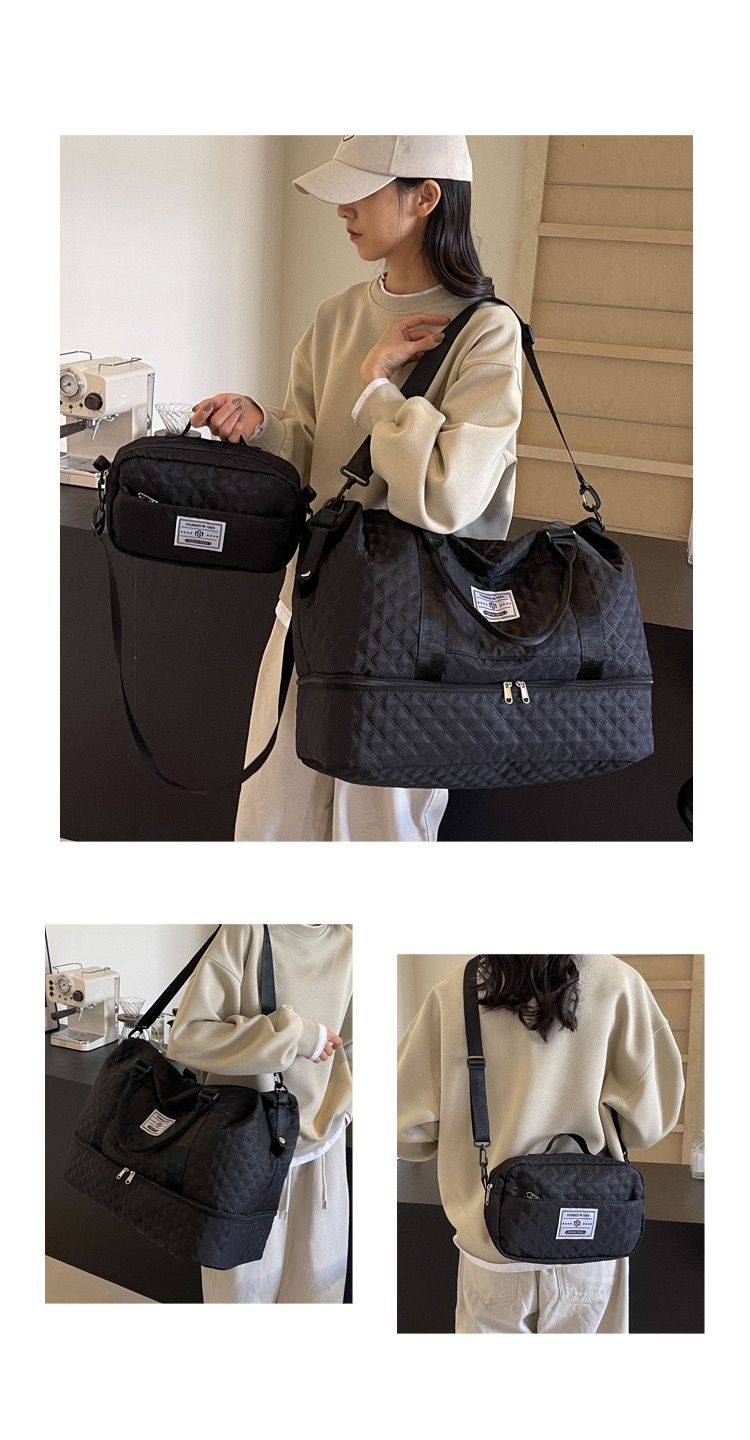 2 pcs/set Fitness bag two-piece design, Travel Bags Super-Capacity Short-distance Luggage Bags for Business Trips, Big Bags for Boarding Bags business luggage Large, dry and wet separation storage bag