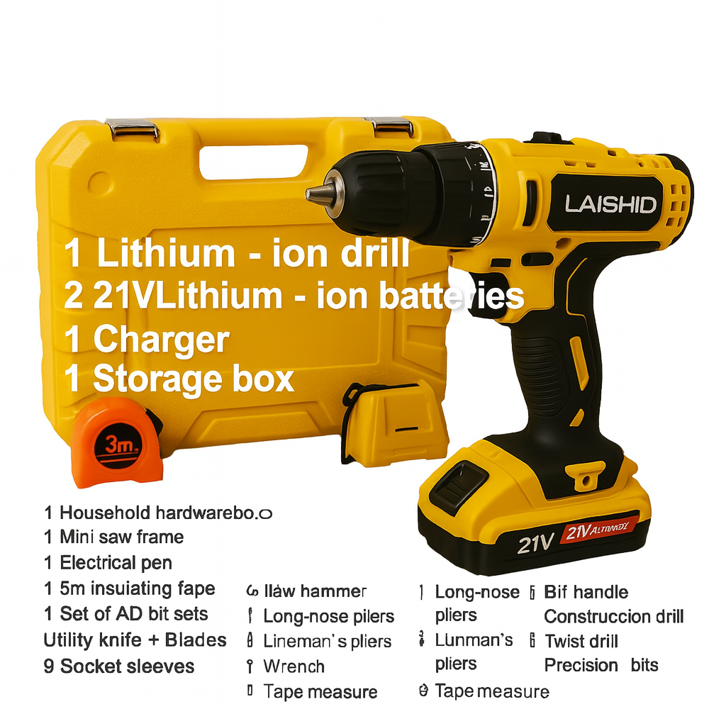 Drill set with 24 tools, Two 21V batteries, Electric Cordless Drill and Multifunctional screwdriver tools,drilling machine,drilling machine set ,drillling tool drill machine drill bit set drill