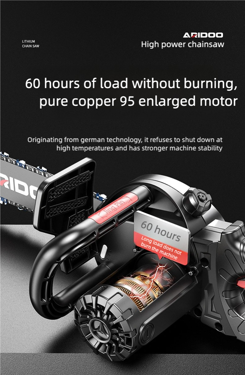 2.4KW 12 Inch Heavy-Duty Electric Chainsaw | Wood Cutting Machine | 3 Hardened Chains + 2pcs 12" Guide Bars | Handheld Woodworking Saw,Brushed pure copper motor