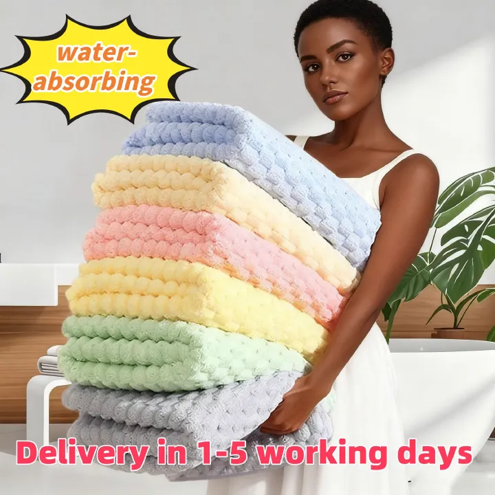 1 pcs Bath towel for adults, 70*140CM extra thick, can be wrapped around, women's coral velvet towel, super absorbent, hair drying cap towel perfect gift for friends and family