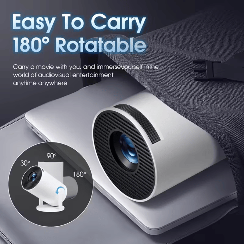 Portable HY300 HD Projector for Home/Outdoor Use - Android 11 Built-in, Easy Phone Casting, Includes HDMI & 16G Drive