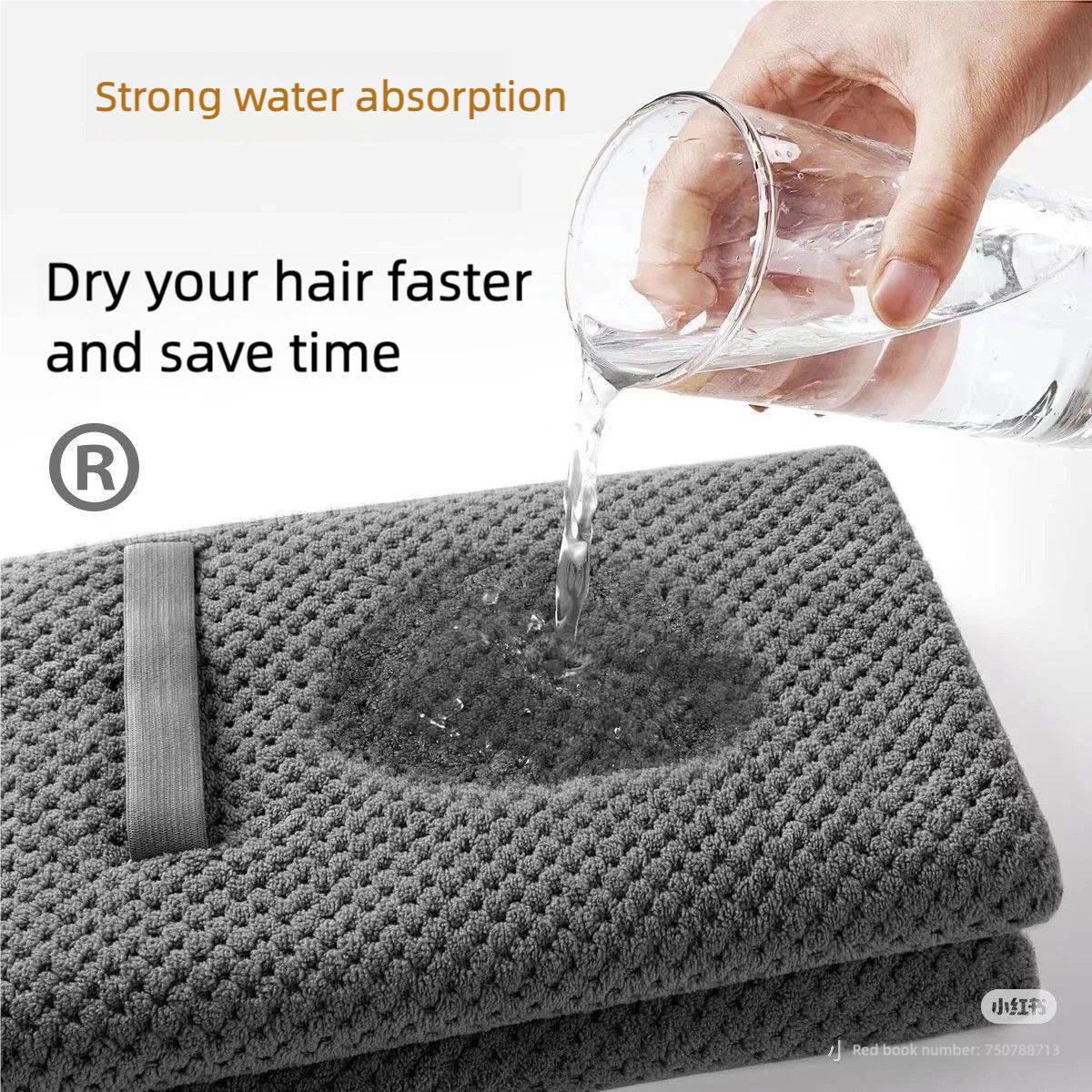 High density large  sized towel  coral fleece headband can be used as a pineapple and drying cap bath towel and shower cap