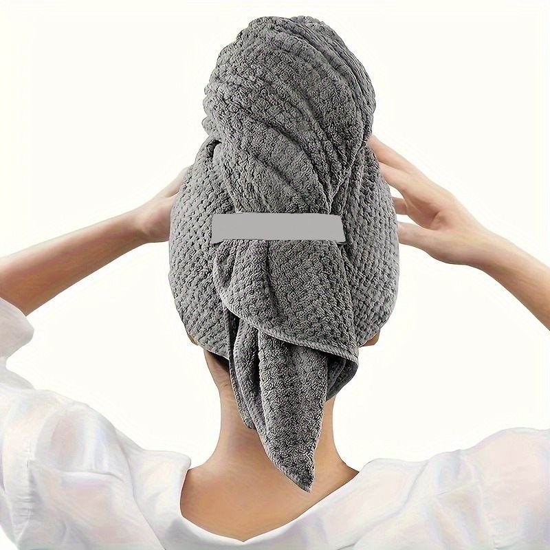 High density large  sized towel  coral fleece headband can be used as a pineapple and drying cap bath towel and shower cap