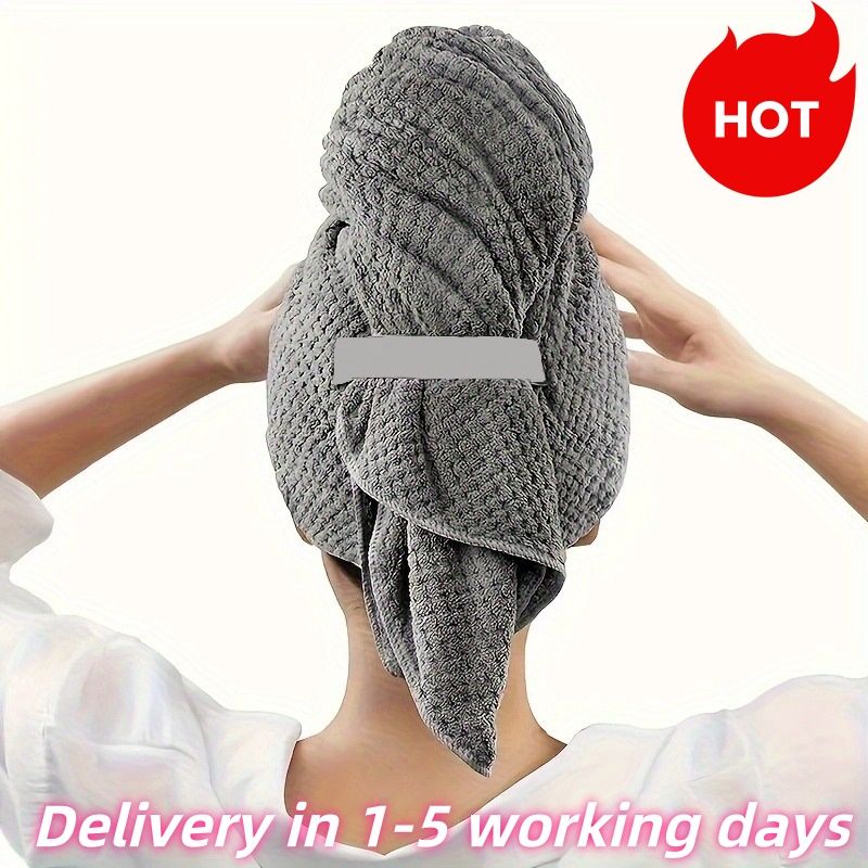 High density large  sized towel  coral fleece headband can be used as a pineapple and drying cap bath towel and shower cap