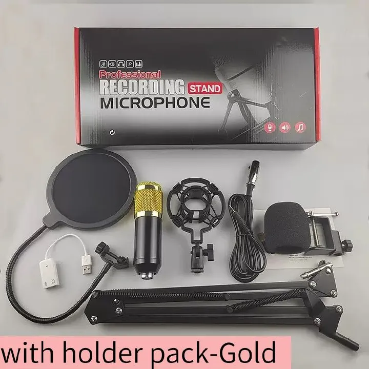 Microphone, Professional Audio V8 Sound Card Set Mic Studio Condenser Microphones for Live Streaming and Karaoke Podcast Recording,Equipment