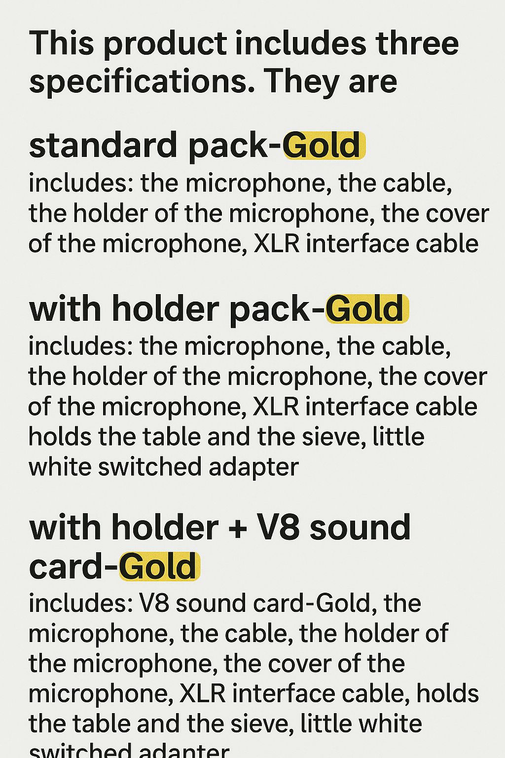 Microphone, Professional Audio V8 Sound Card Set Mic Studio Condenser Microphones for Live Streaming and Karaoke Podcast Recording,Equipment