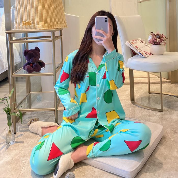 Women's 2-piece pajamas set leopard print long-sleeved with top and pants for autumn and winter, casual loungewear，pajama