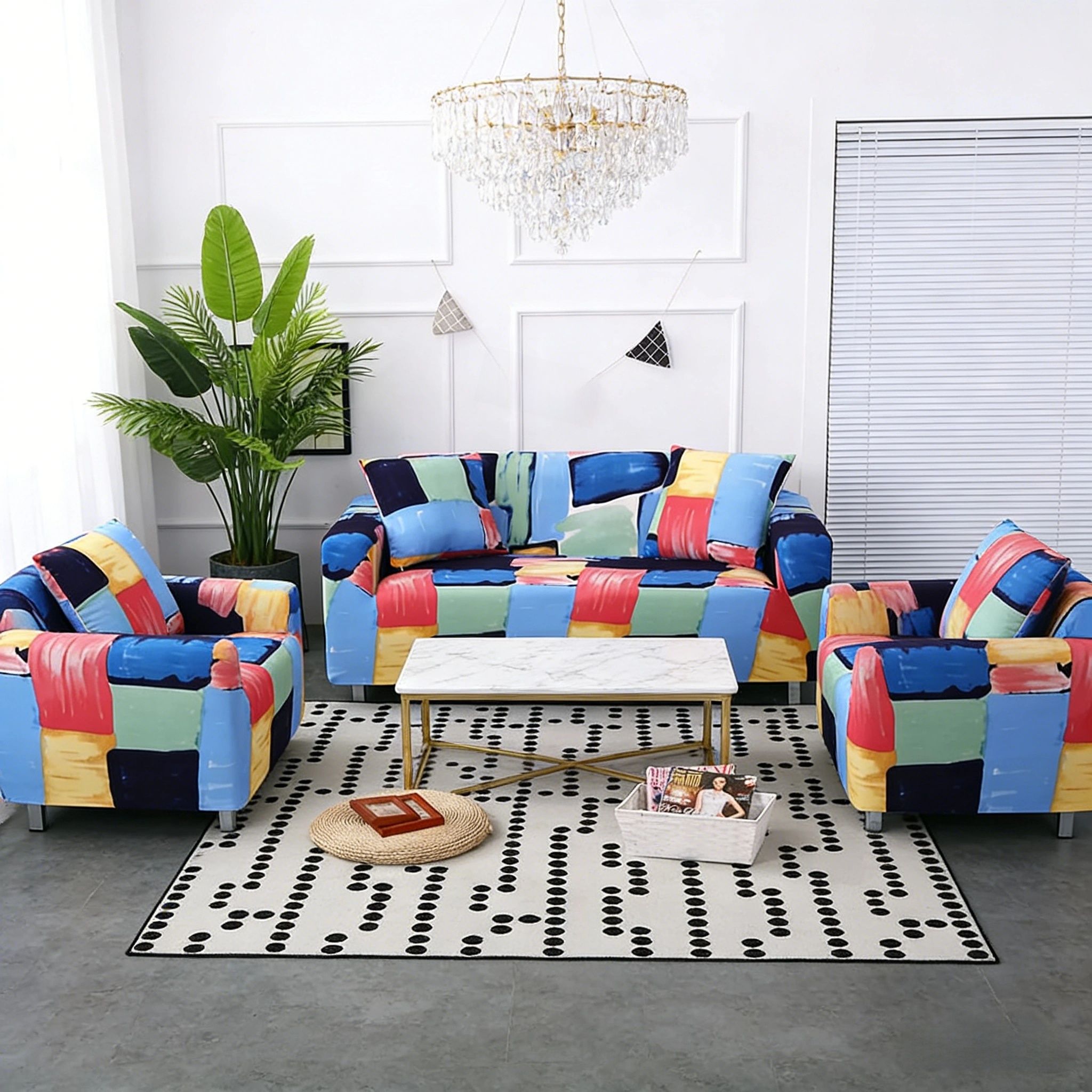 Slipcover Sofa Cover for 1/2/3 Seat (no sofa) all inclusive four season universal sofa cover elastic sofa cover dust-proof fabric sofa cover cloth for Living Room Stretch Armchair Couch Cover