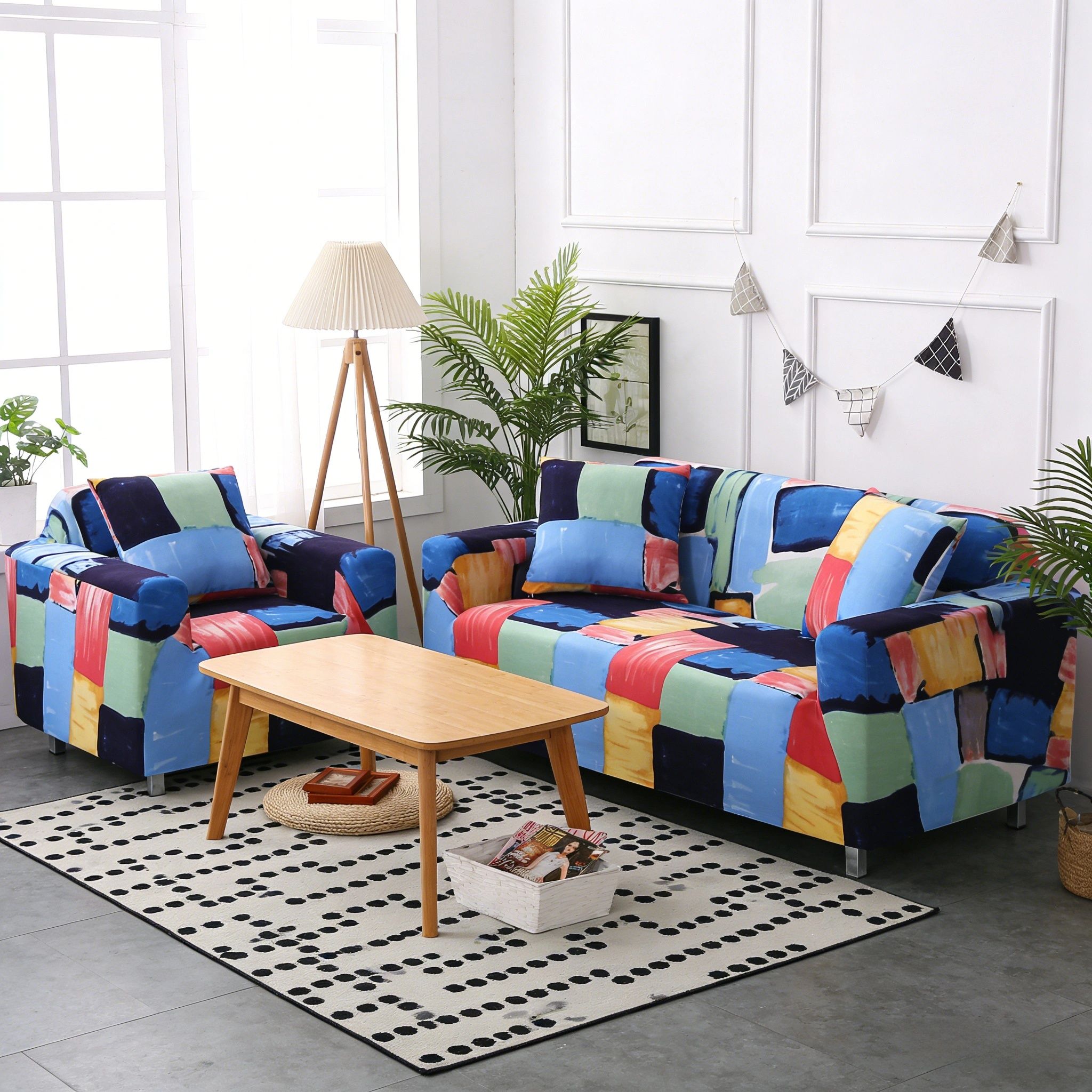 Slipcover Sofa Cover for 1/2/3 Seat (no sofa) all inclusive four season universal sofa cover elastic sofa cover dust-proof fabric sofa cover cloth for Living Room Stretch Armchair Couch Cover