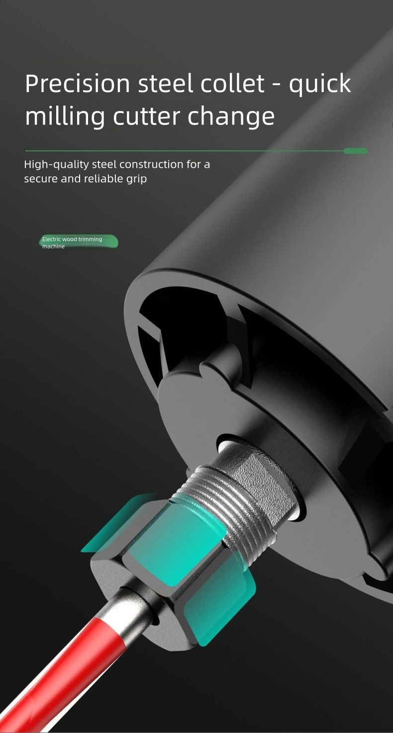 800W Electric Wood Router Trimmer – Woodworking Laminate Trimmer Machine with 15pcs Router Bits, Edge Guide & Roller Guide