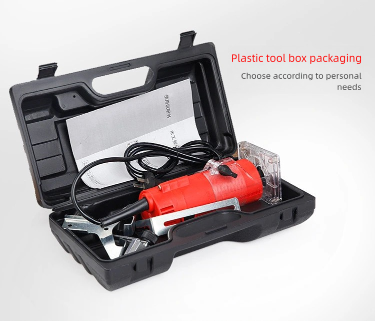 800W Electric Wood Router Trimmer – Woodworking Laminate Trimmer Machine with 15pcs Router Bits, Edge Guide & Roller Guide