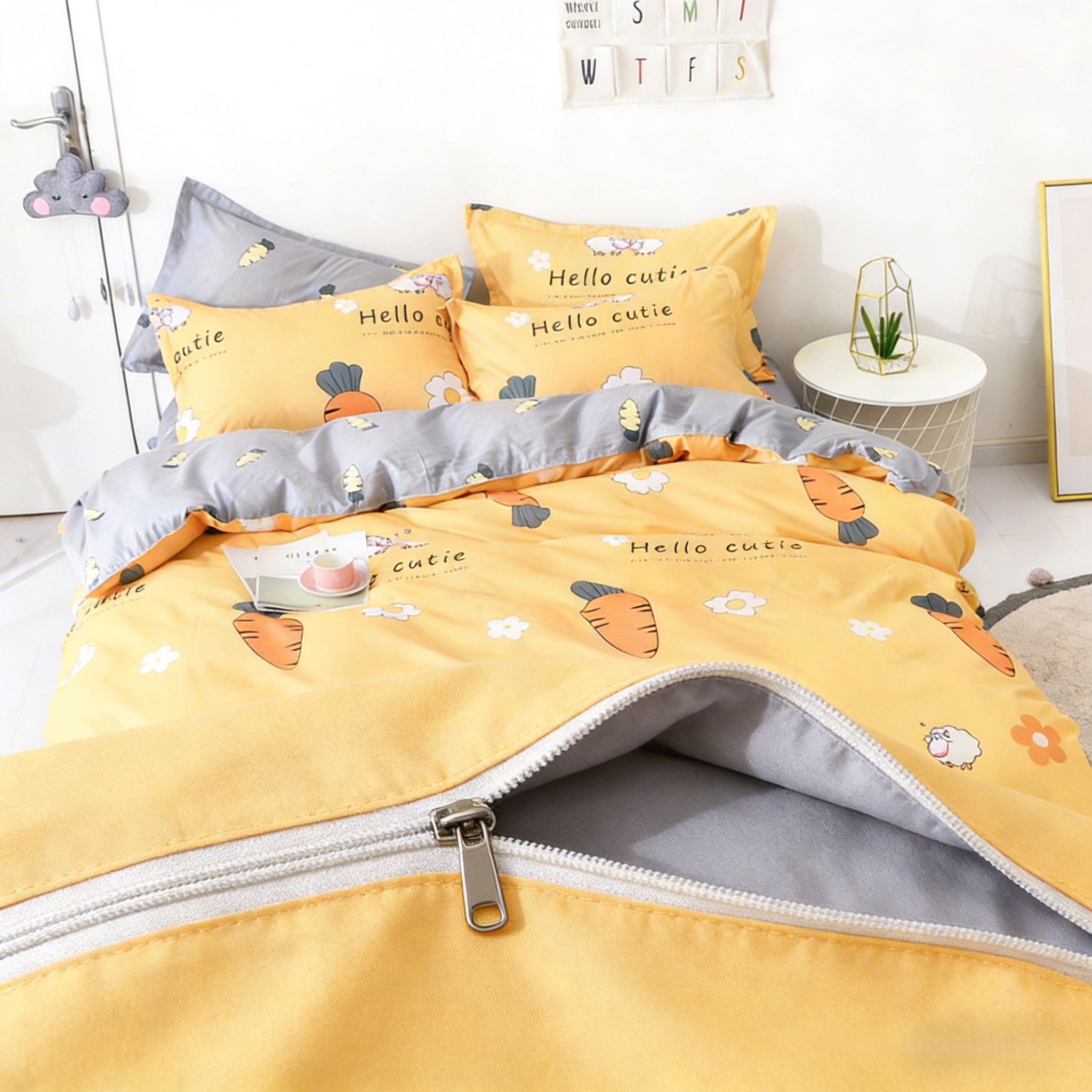 4Pcs of  Bedding Sets Comforter Set Bedding Duvet Covers Set ( 1 Duvet Cover, 2 Pillow cases and 1 Bed-sheet ) Bedding Set(NO Duvet&Pillow)
