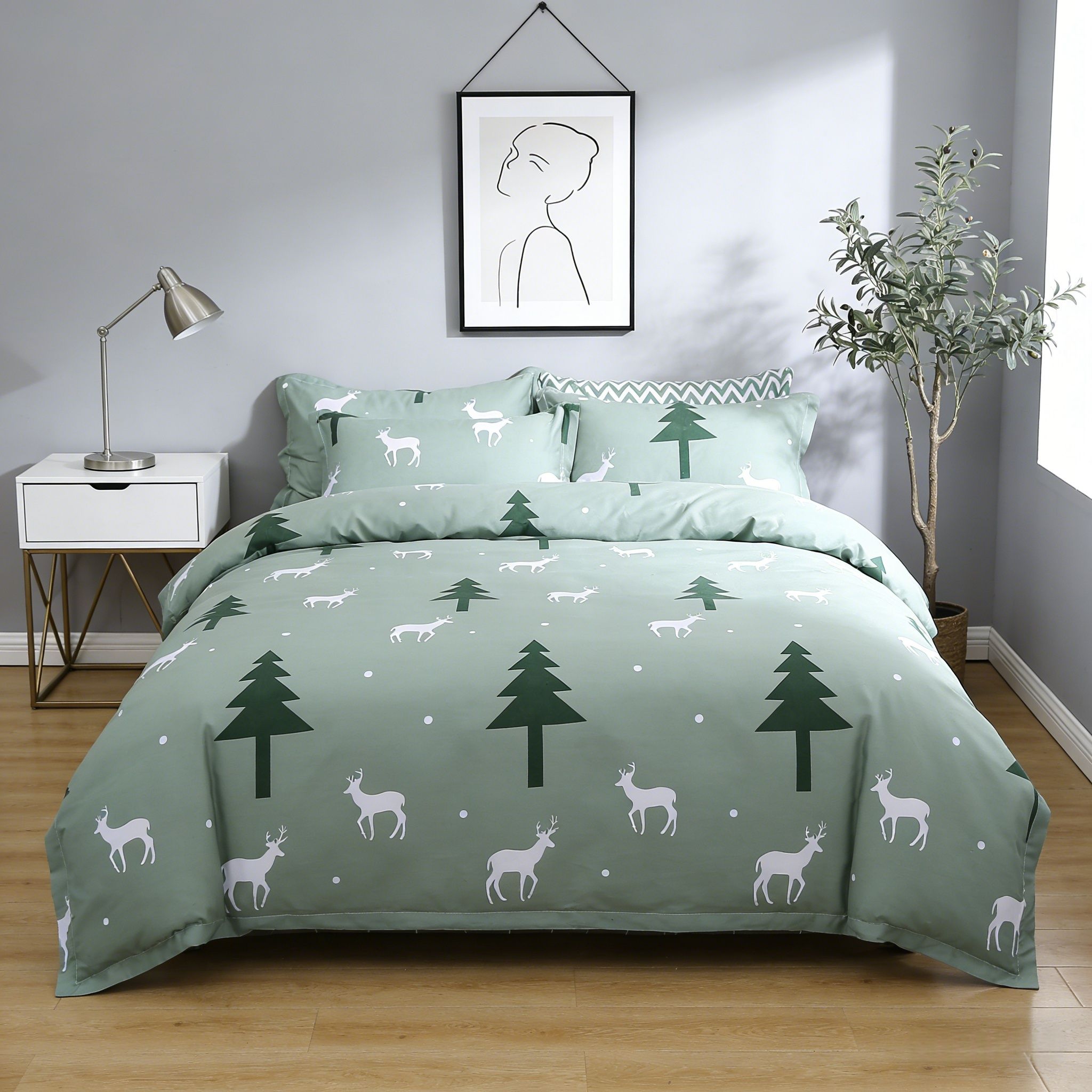 4Pcs of Bedding Sets Comforter Set Bedding Duvet Covers Set ( 1 Duvet Cover, 2 Pillow cases and 1 Bed-sheet ) Bedding Set(NO Duvet&Pillow)