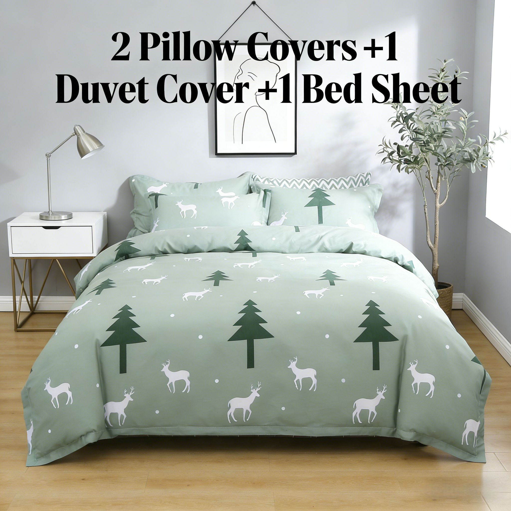 4Pcs of Bedding Sets Comforter Set Bedding Duvet Covers Set ( 1 Duvet Cover, 2 Pillow cases and 1 Bed-sheet ) Bedding Set(NO Duvet&Pillow)