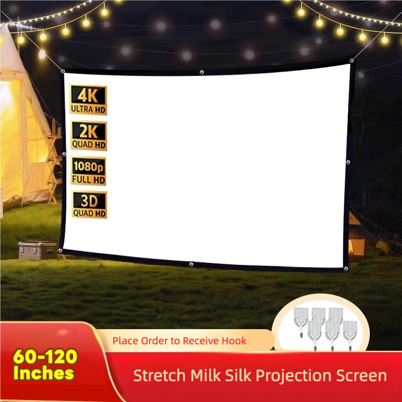 Simple Folding Projector Screen Portable Home Outdoor KTV Office 3d HD Proyector Projection Screen 60/72/84/100/120/150 Inch