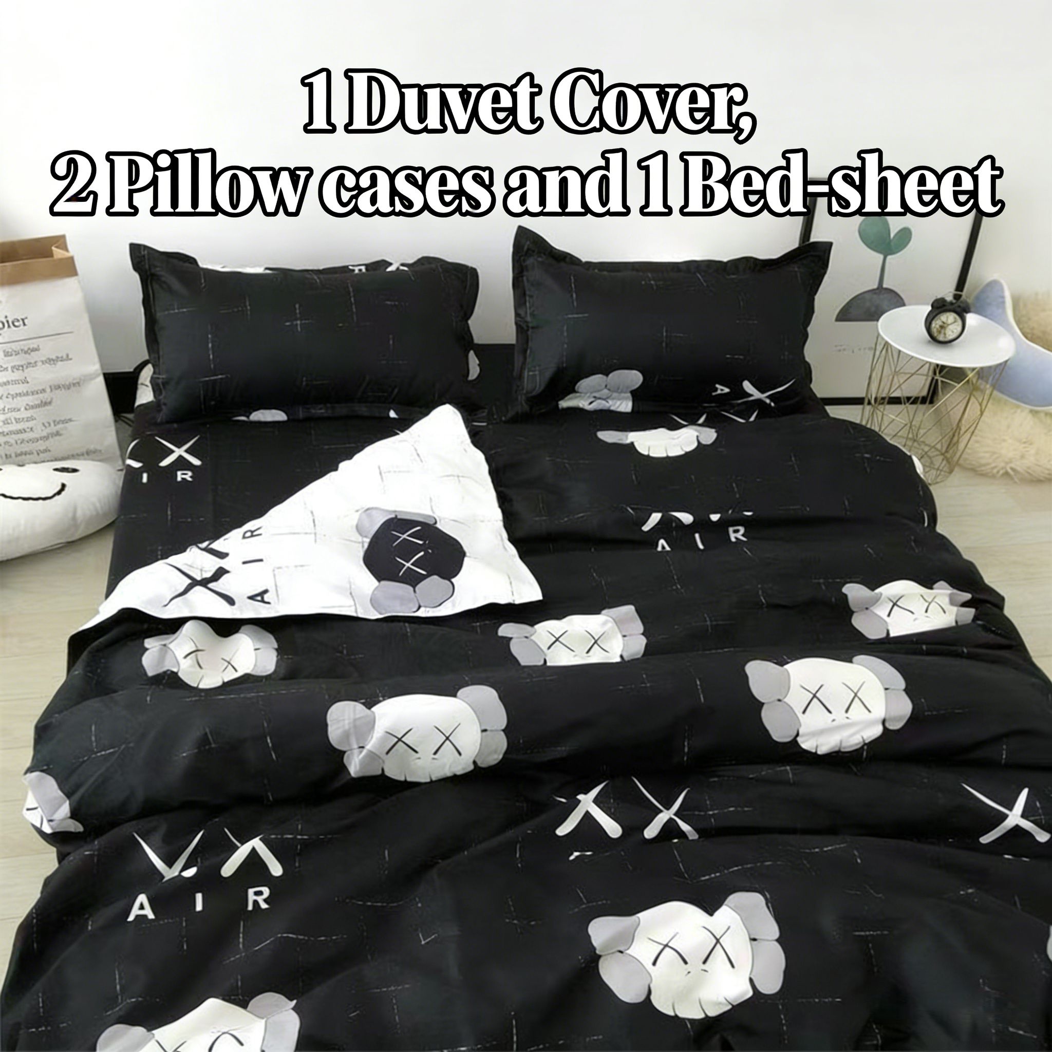 4Pcs of Bedding Sets Comforter Set Bedding Duvet Covers Set ( 1 Duvet Cover, 2 Pillow cases and 1 Bed-sheet ) Bedding Set(NO Duvet&Pillow)