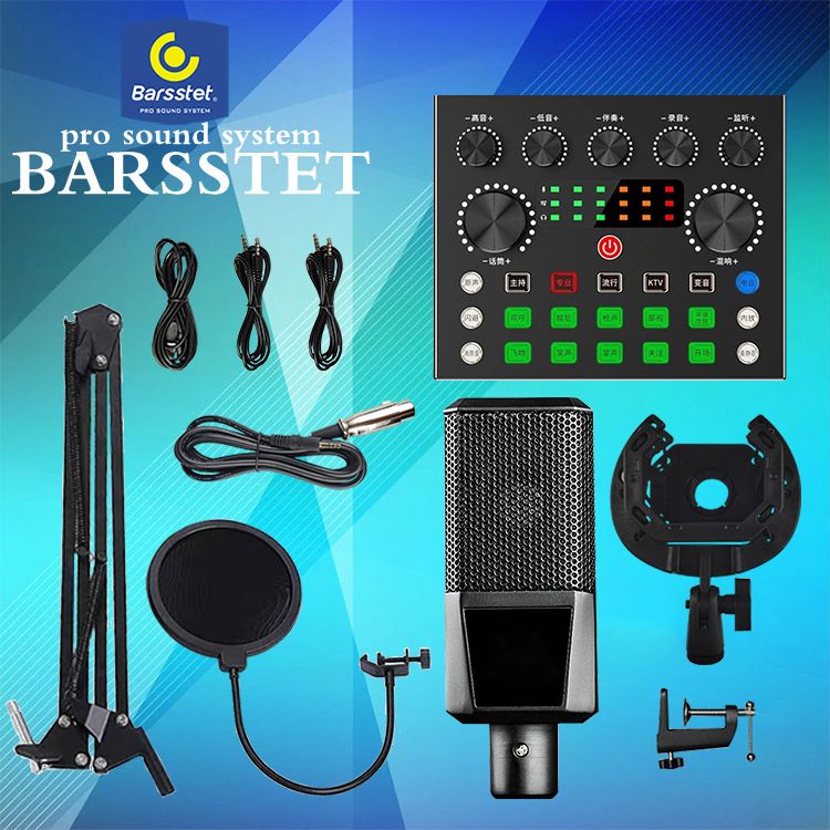 Professional Microphone Set  – Multiple Options Available (With or Without Sound Card)   for Streaming & Recording PC microphone, recording studio, condenser microphone, game live broadcast, KTV