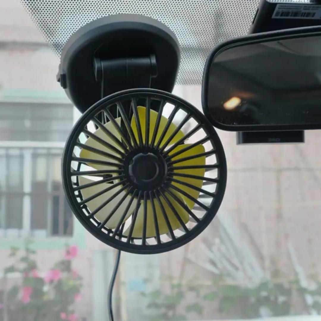 𝐂𝐚𝐫 𝐅𝐚𝐧, 12𝐕 𝐂𝐨𝐨𝐥𝐢𝐧𝐠 𝐀𝐢𝐫 𝐂𝐢𝐫𝐜𝐮𝐥𝐚𝐭𝐨𝐫, 360 𝐃𝐞𝐠𝐫𝐞𝐞 Adjustable Automobile Vehicle Fan That Plugs into Cigarette Lighter/Low Noise for Car Truck Van SUV RV Boat(12V)