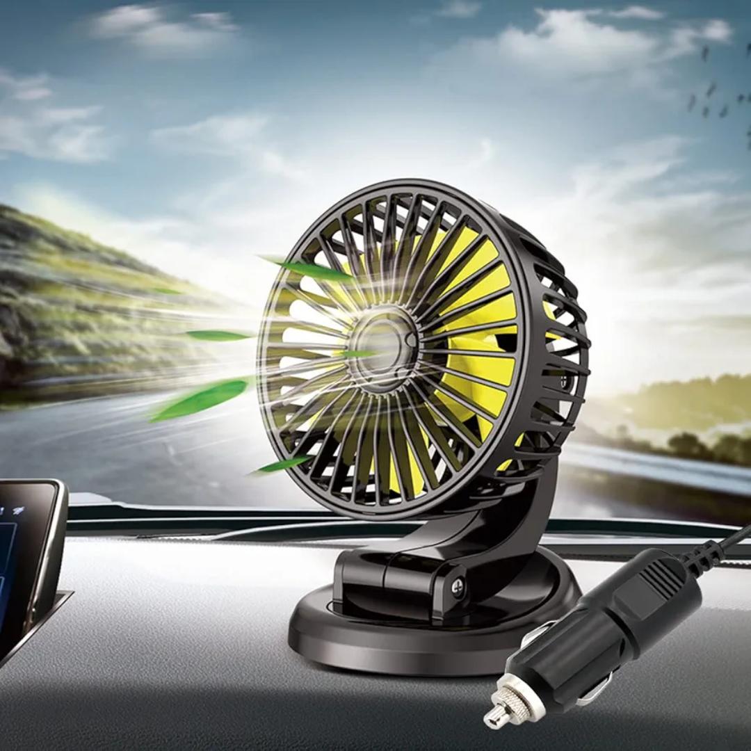𝐂𝐚𝐫 𝐅𝐚𝐧, 12𝐕 𝐂𝐨𝐨𝐥𝐢𝐧𝐠 𝐀𝐢𝐫 𝐂𝐢𝐫𝐜𝐮𝐥𝐚𝐭𝐨𝐫, 360 𝐃𝐞𝐠𝐫𝐞𝐞 Adjustable Automobile Vehicle Fan That Plugs into Cigarette Lighter/Low Noise for Car Truck Van SUV RV Boat(12V)