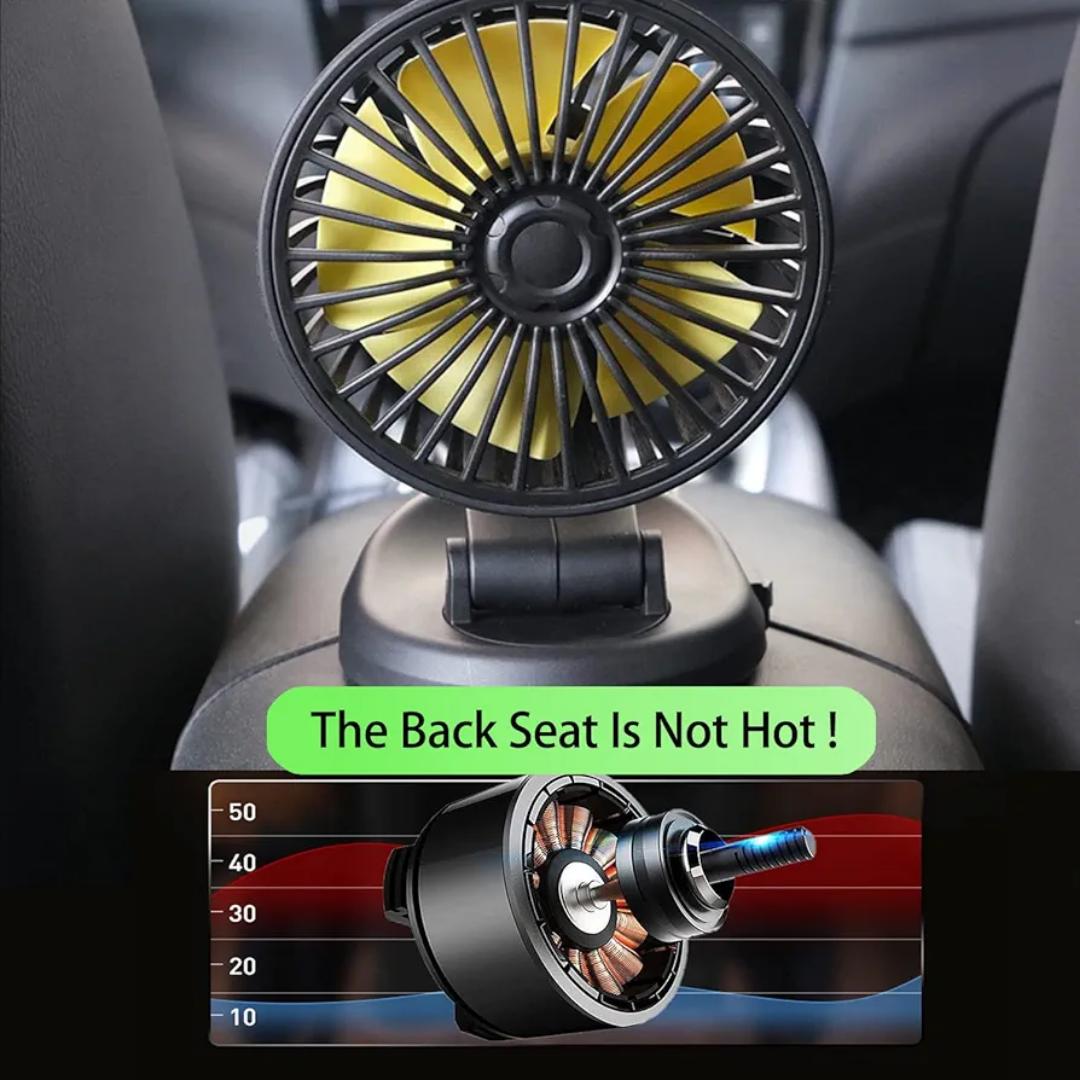 𝐂𝐚𝐫 𝐅𝐚𝐧, 12𝐕 𝐂𝐨𝐨𝐥𝐢𝐧𝐠 𝐀𝐢𝐫 𝐂𝐢𝐫𝐜𝐮𝐥𝐚𝐭𝐨𝐫, 360 𝐃𝐞𝐠𝐫𝐞𝐞 Adjustable Automobile Vehicle Fan That Plugs into Cigarette Lighter/Low Noise for Car Truck Van SUV RV Boat(12V)