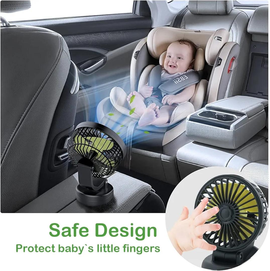 𝐂𝐚𝐫 𝐅𝐚𝐧, 12𝐕 𝐂𝐨𝐨𝐥𝐢𝐧𝐠 𝐀𝐢𝐫 𝐂𝐢𝐫𝐜𝐮𝐥𝐚𝐭𝐨𝐫, 360 𝐃𝐞𝐠𝐫𝐞𝐞 Adjustable Automobile Vehicle Fan That Plugs into Cigarette Lighter/Low Noise for Car Truck Van SUV RV Boat(12V)