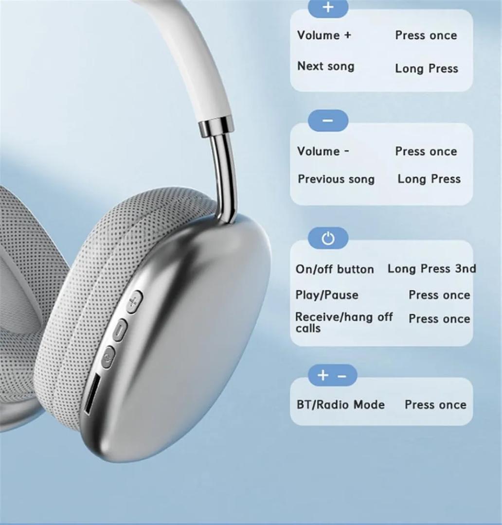 P9 Pro Max Wireless Bluetooth Headphones With Noise Reduction